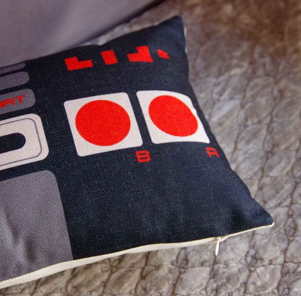 Decorative Game Pad Pillow Cover 12 Inches x 20 Inches, Throw Pillow Cover with Gamepad Pattern, Cover only (Pack of 2)