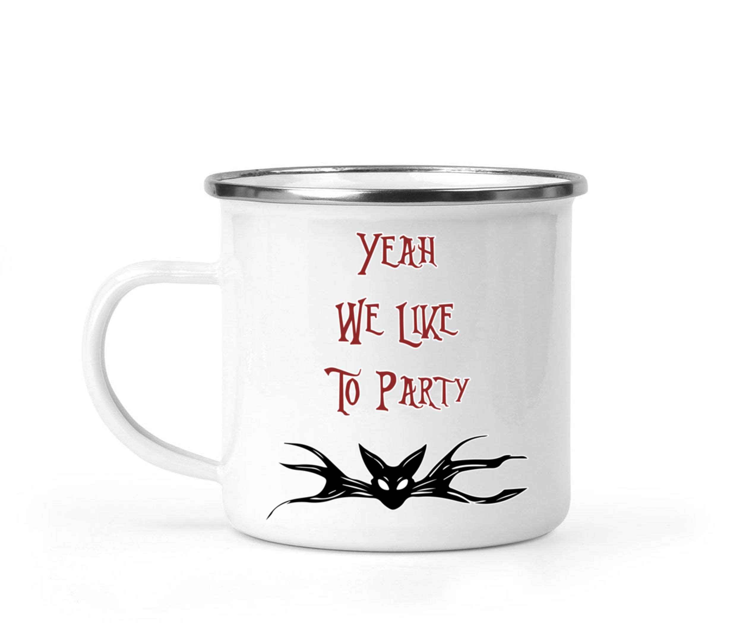 Novelty Gift Party-lover - Fun Gift for Role Players - Funny Quote Design - 12 Oz White Stainless Steel Camping Mug