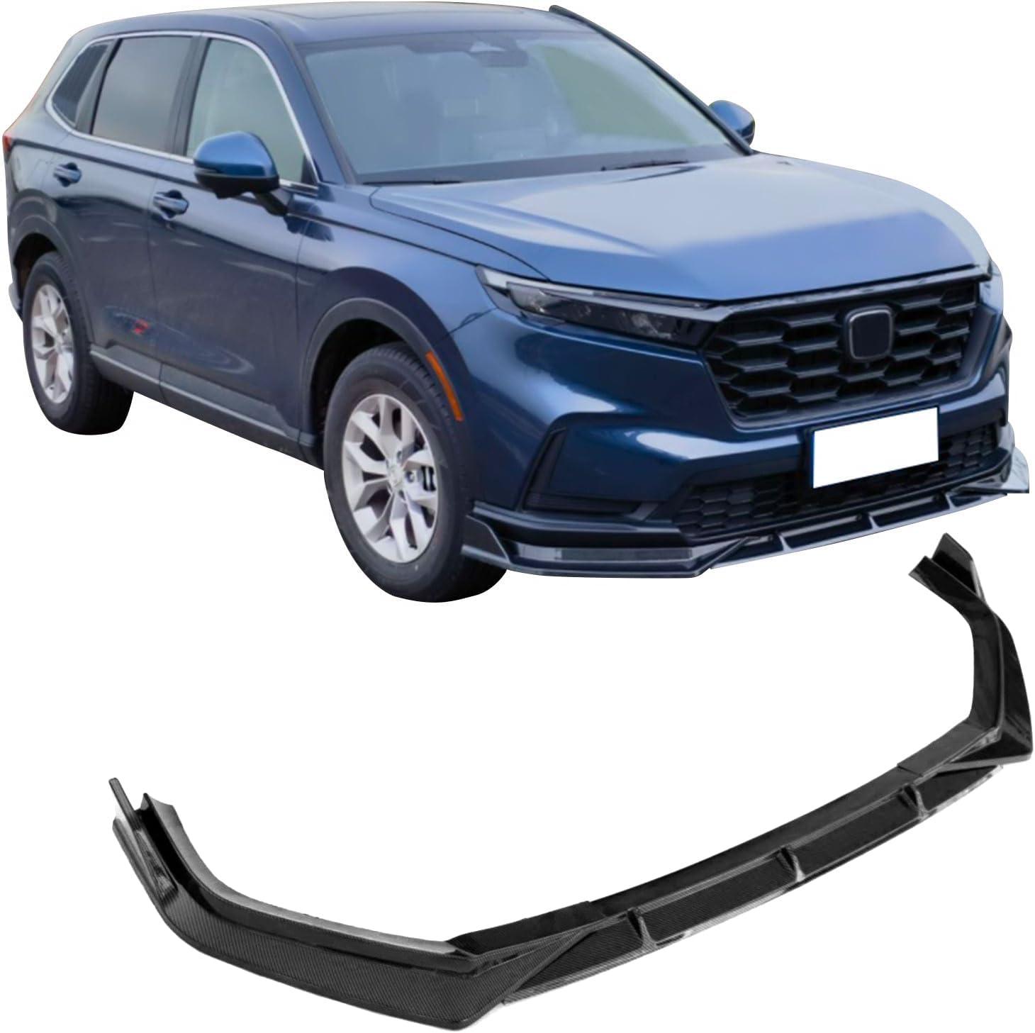 IKON MOTORSPORTS, Front Bumper Lip Compatible with 2023-2026 CR-V EX EX-L LX Only, IKON Style Carbon Fiber Print Spoiler Splitter Valance Fascia Cover Guard Protection Conversion