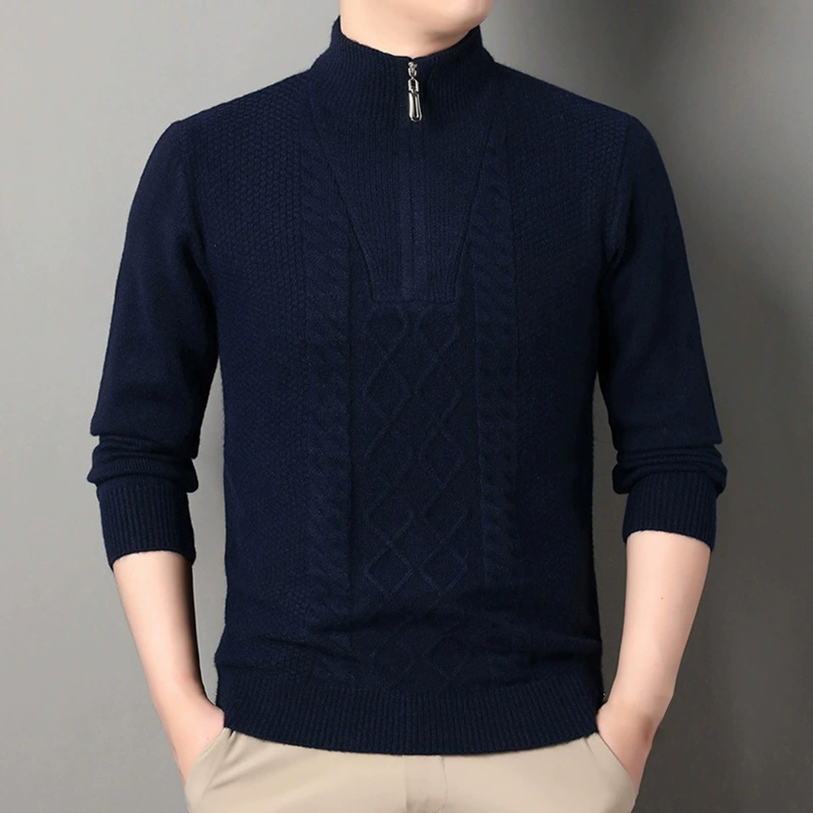 Suéter de punto grueso, abrigo de manga larga, cuello redondo, gran tamaño, suave, cálido, para invierno, cómodo, informal, de moda, ropa de abrigo