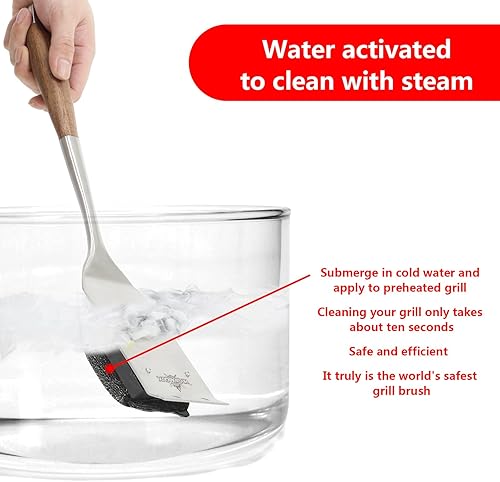 Miniatura 4 de XUDAKAIXIN Cepillo de parrilla sin cerdas. Cepillo de parrilla de vapor para diseño activado por agua. Herramientas raspadoras duraderas y únicas.