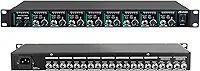 Amplificador de Fones de Ouvido Profissional 8 Canais, Rack 1U com Chip JRC, Baixa Distorção 0,007%,Pré-amplificador Ideal para Estúdios e Palcos, Entrada Balanceada TRS, Saída Elevada +24dBm