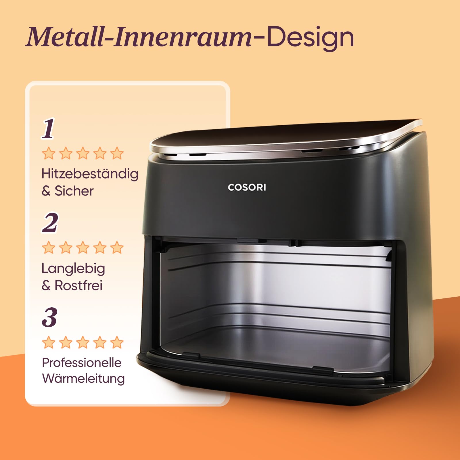 Cosori Turboblaze Airfryer Heißluftfritteuse 9-in-1 XXL 6L leiser DC Motor 5 Geschwindigkeitsstufen Grillen Backen Gären Dehydrieren Tiefkühlen 87 Rezepte 64% energiesparend