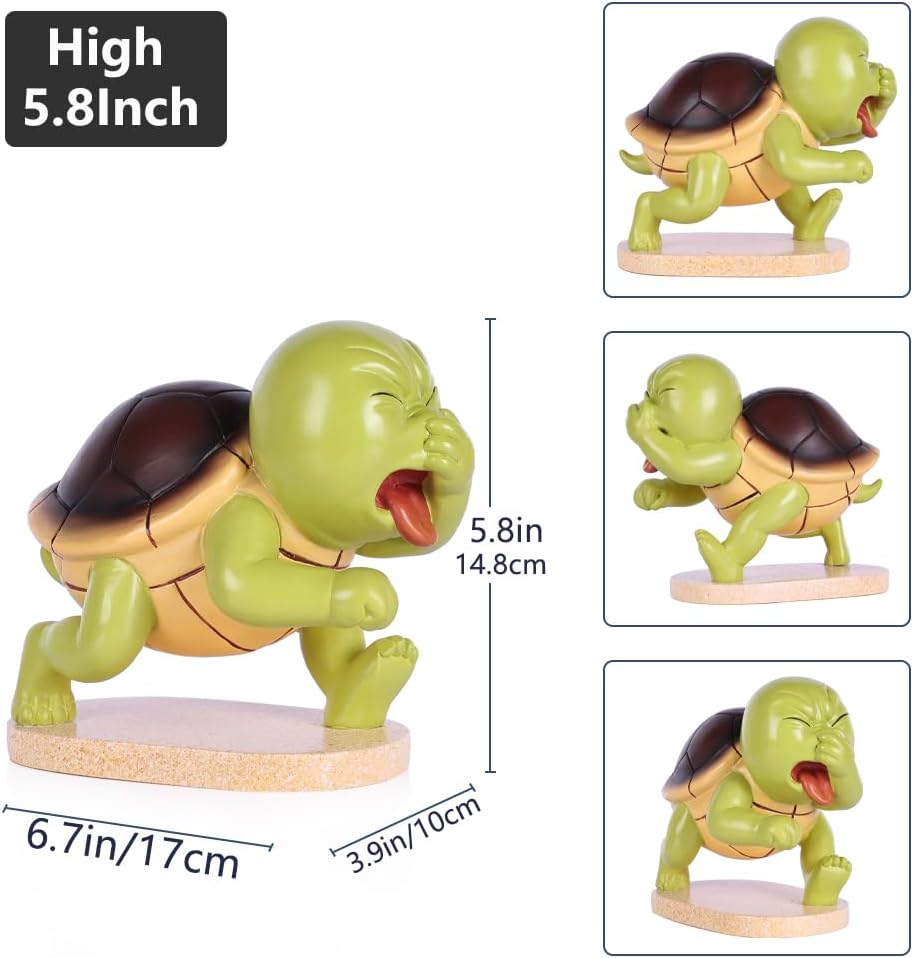 Funny Sea Turtle Holding Nose Bathroom Decor - Green Resin Turtle Figurine, Quirky Toilet Sculpture, Coastal Nautical Beach House Decor, Sea Lover Gift