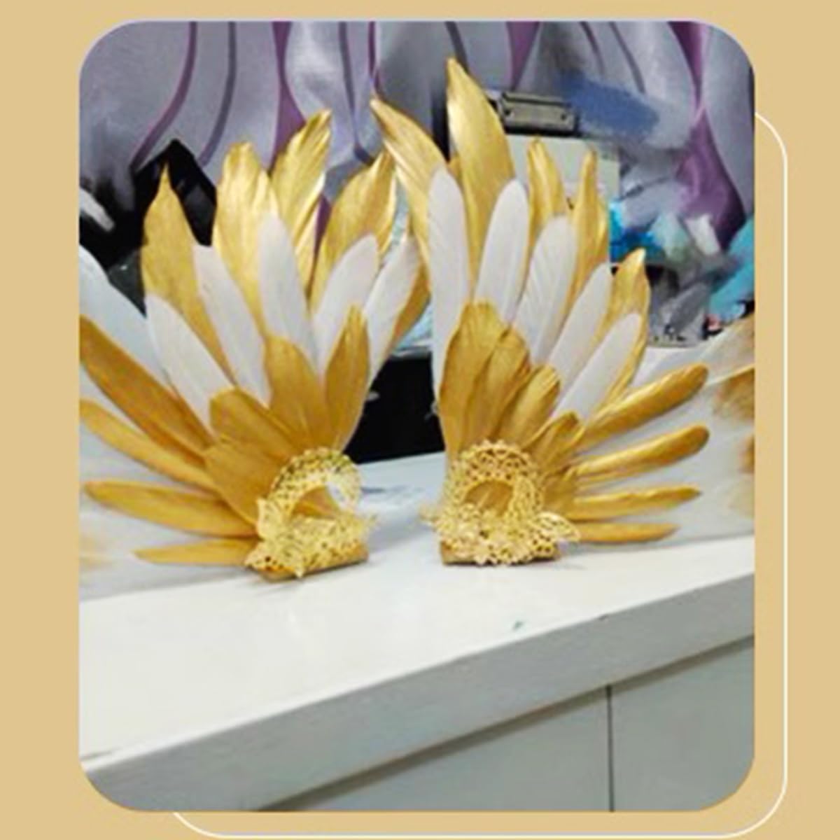 20pcs Glitter Gold Dipped Feather Goose Feathers 6"-8" for Wedding Party Decorations Carfts Festival Costume Crafts Clothing Accessories (20pcs)