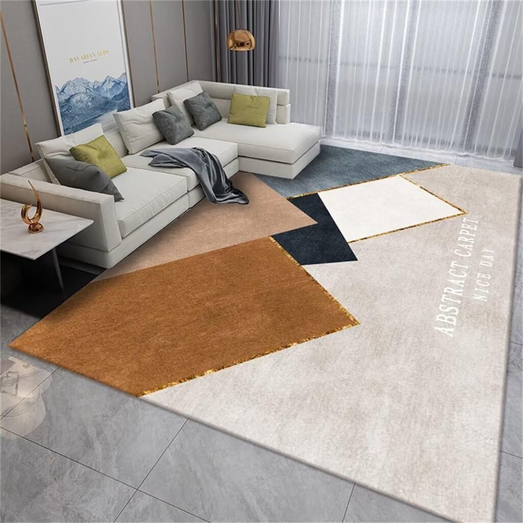 Decoration Chambre Fille Tapis Salon Tapis Rectangulaire De Salon, Étude, Tapis À Poils Ras, Facile À Nettoyer Tapis Court en Velours 120X160Cm 3Ft 11.2''X5Ft 3''