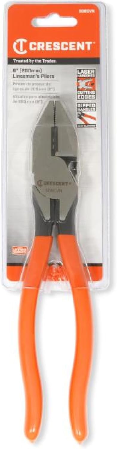 Crescent 508CVN 8-Inch Side Cutting Solid Joint Cushion Grip Plier