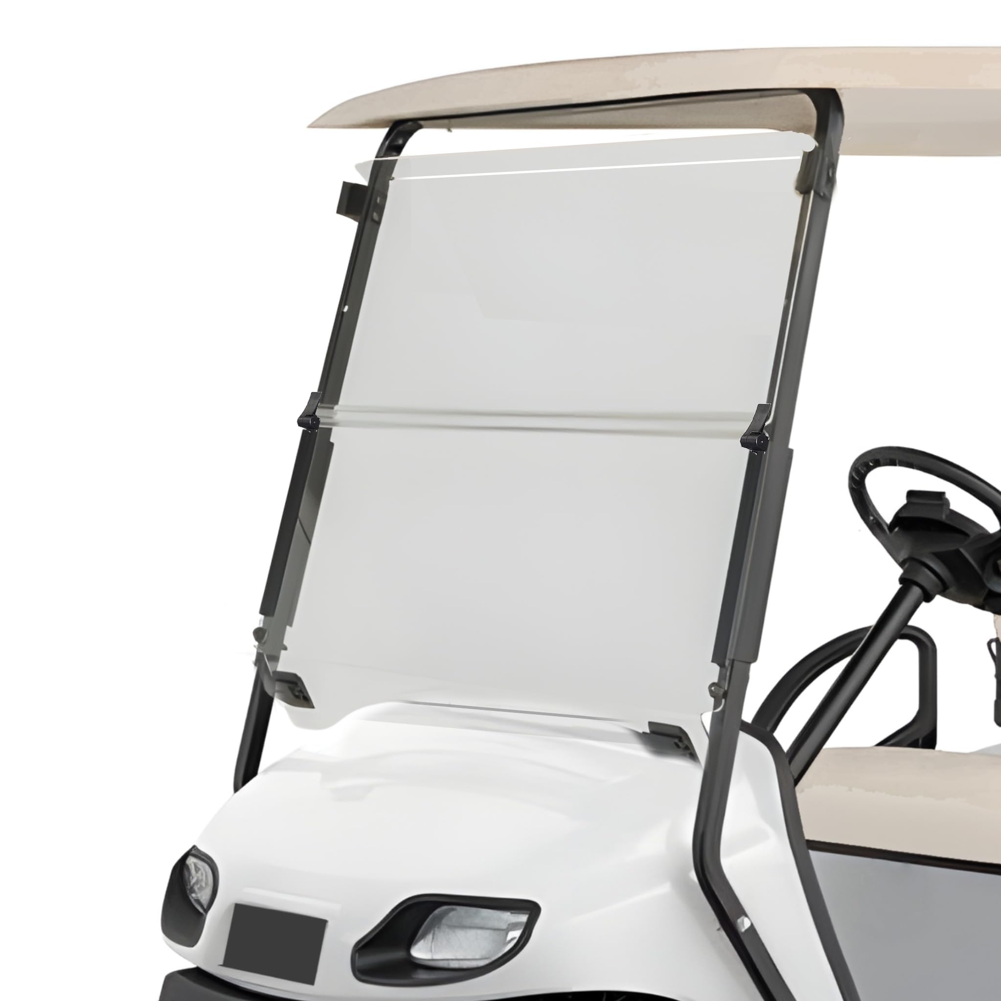 Ezgo Golf Cart Windshield Ezgo TXT Windshield Replacement for 1995 to 2013 Ezgo TXT and Medalist Models with Tinted Foldable UV Protection and Impact Resistant PC Shield
