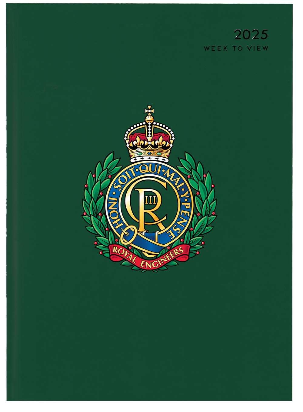 Corps of Royal Engineers King's Crown badge A5 diary, green, 2025