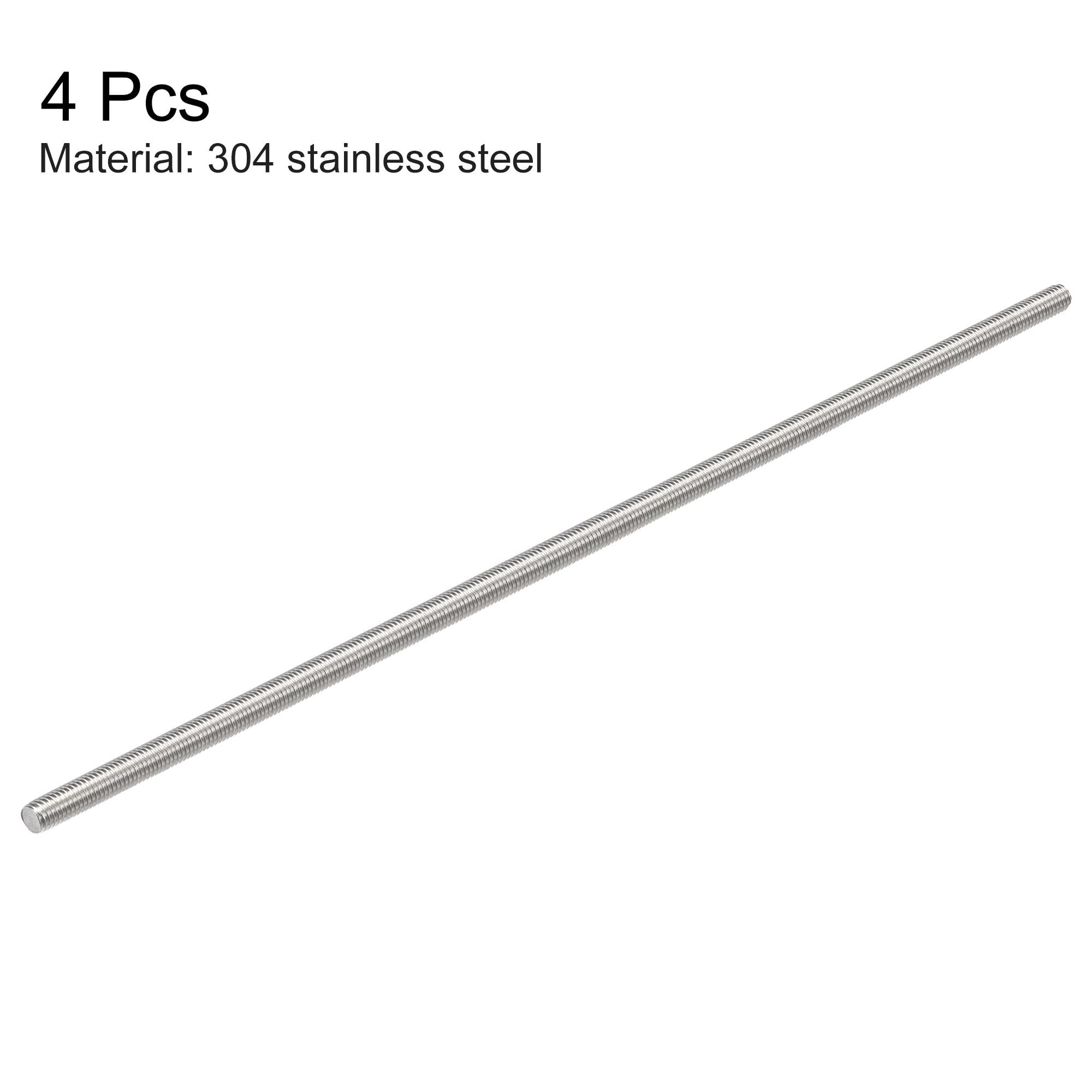 sourcing map 4 sztuki pełen pręt gwintowany M4 x 150 mm 304 stal szlachetna gwint prawy
