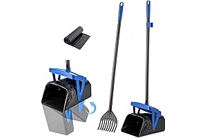 Bagged Pooper Scooper with Swivel Bin and Rake for Dogs