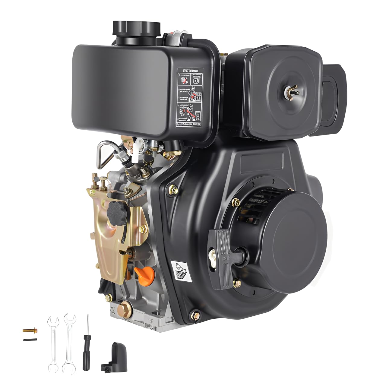 Motor diesel de 4 tiempos, 5 CV, motor diesel de arranque rápido, 4,05 kW, enfriado por aire, eje de 20 mm de diámetro, cilindrada de 247 cc, monocilindro, motor de arranque ligero, motor de