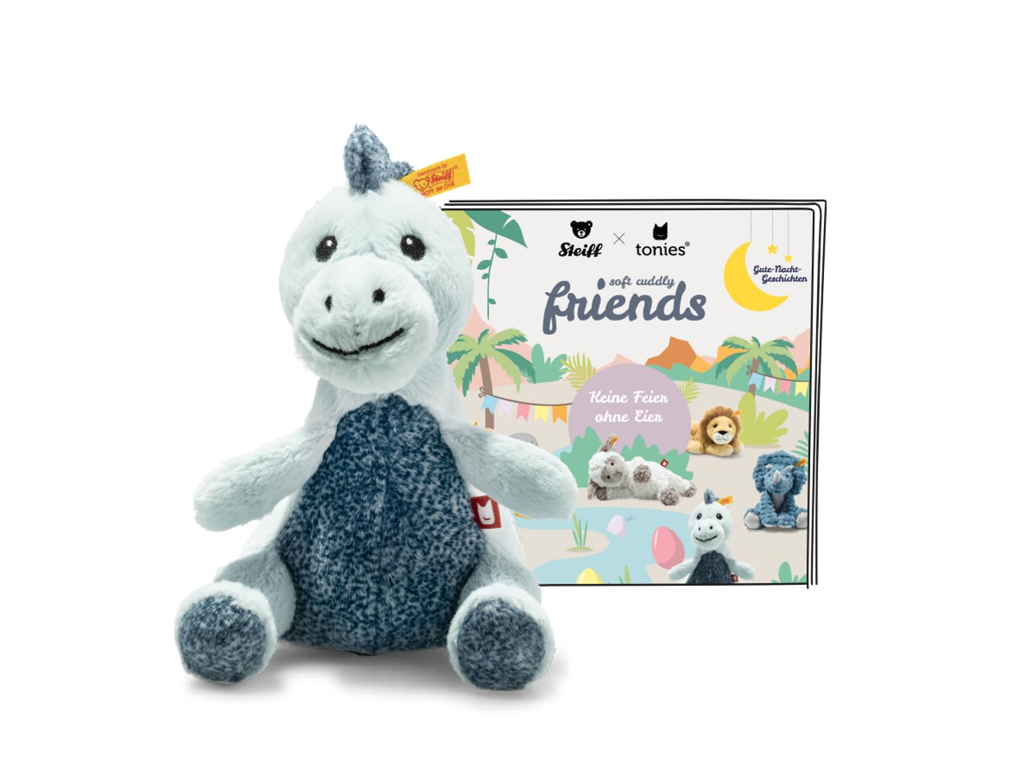 tonies Hörfiguren für Toniebox, Steiff Soft Cuddly Friends mit Hörspiel – Joshi Baby T-Rex, Hörspiel mit 6 Geschichten für Kinder ab 3 Jahren