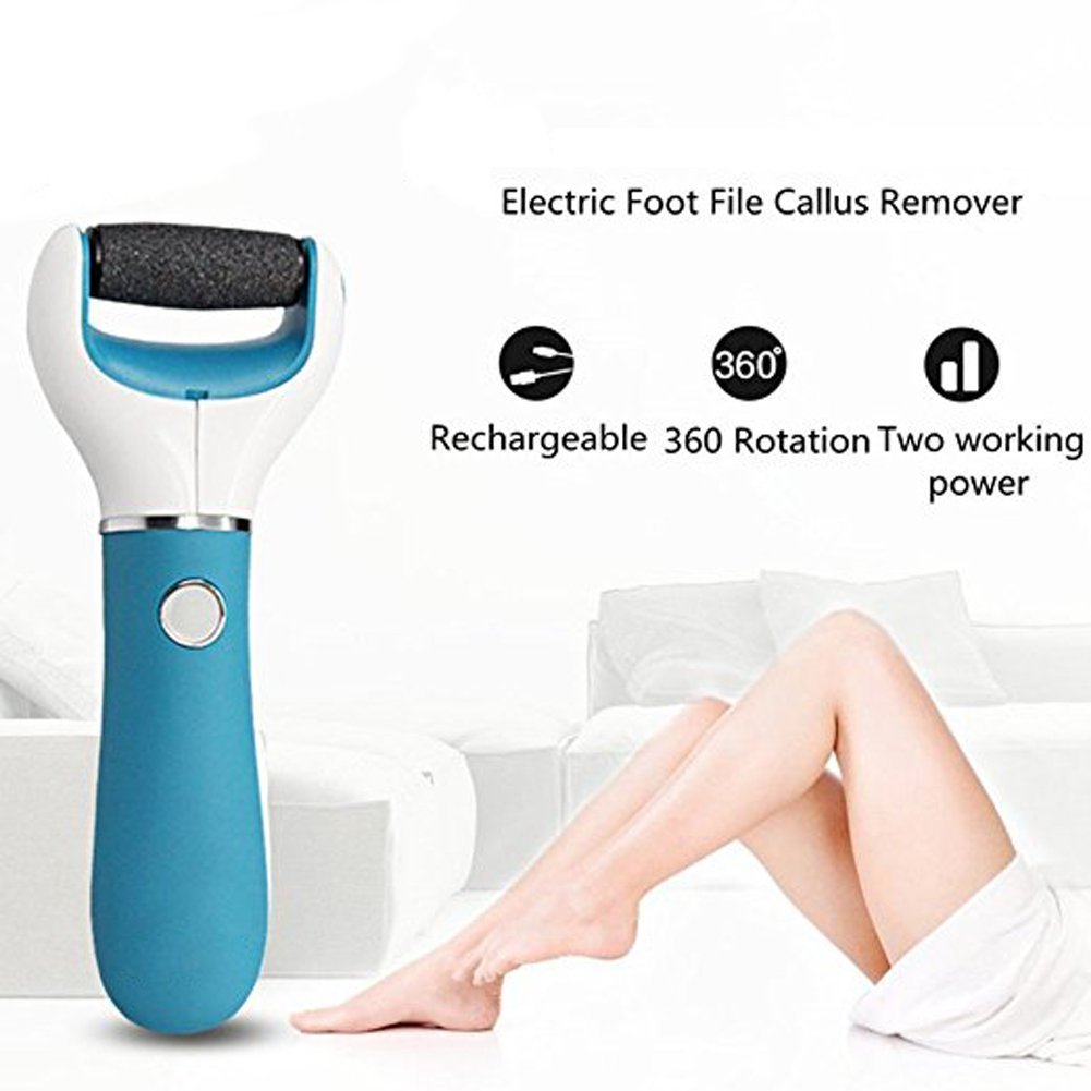 Râpe Electrique Express Soin des Pieds Usure des Pieds Réparation Broyage Exfoliation Anti-Callosités avec 2 Rouleaux de Remplacement Rechargeable USB (Style A)