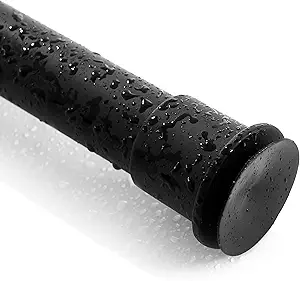 RYB HOME Short Tension Curtain Rod 1 Inch Diameter Rustproof Adjustable Length Heavy Duty Easy Install for Farmhouse Kitchen Doorway Bathroom Outdoor Nursery Cafe, 28 to 48 Inch, Matte Black