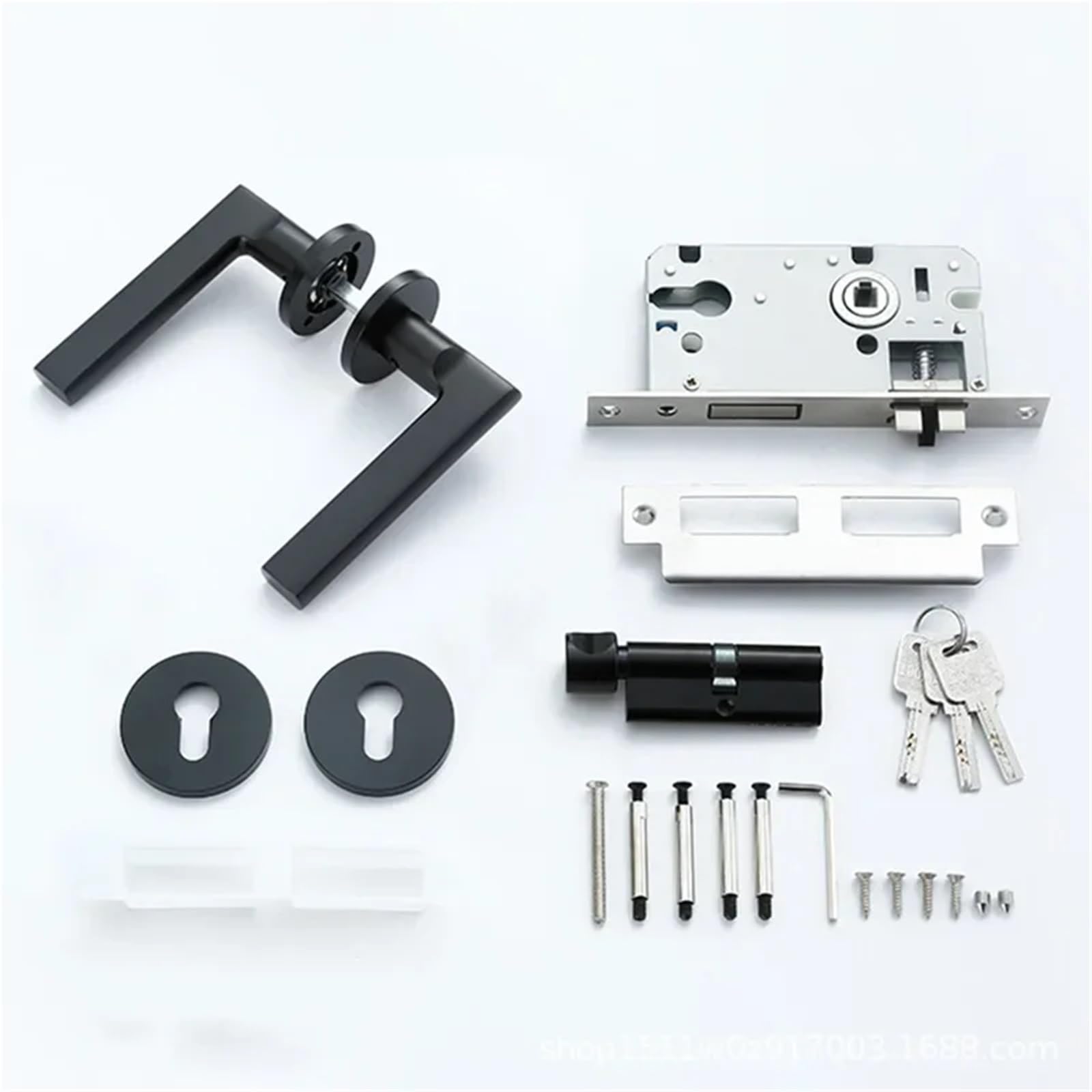 Sxolcoufoh A Black Space Luminum Split Lock Room Handle Lock 1Pcs(A)