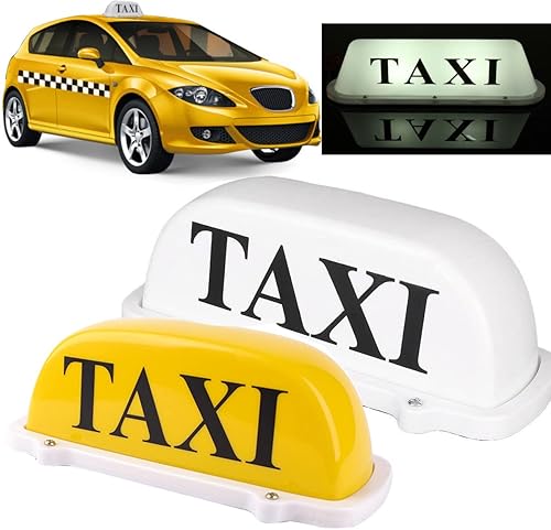 Miniatura 4 de 12V LED WhiteLight Magnetic Taxi Sign Roof Top Car Super Bright Light Lamp with 3 Meter Power Plug Line Compatible with Driver Practitionersh