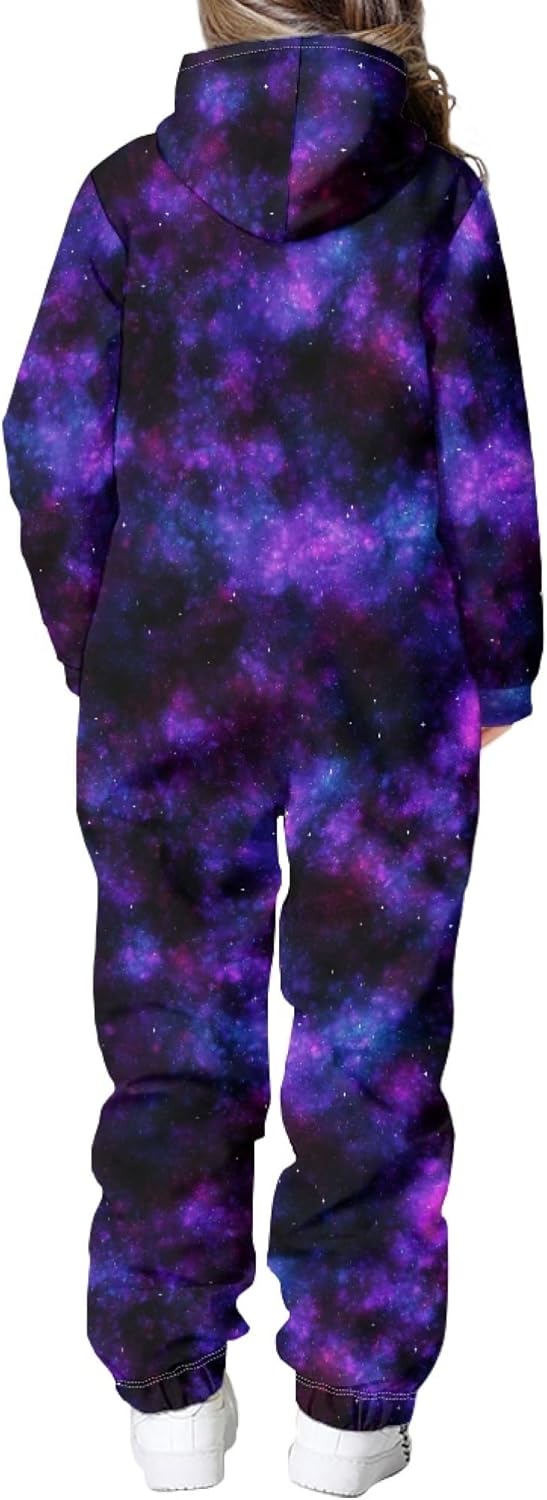 Kids 3D African Boho Splicing Print Jumpsuits Zip Up Bohemian Hoodie One Piece Toddler Rompers Boys Girls