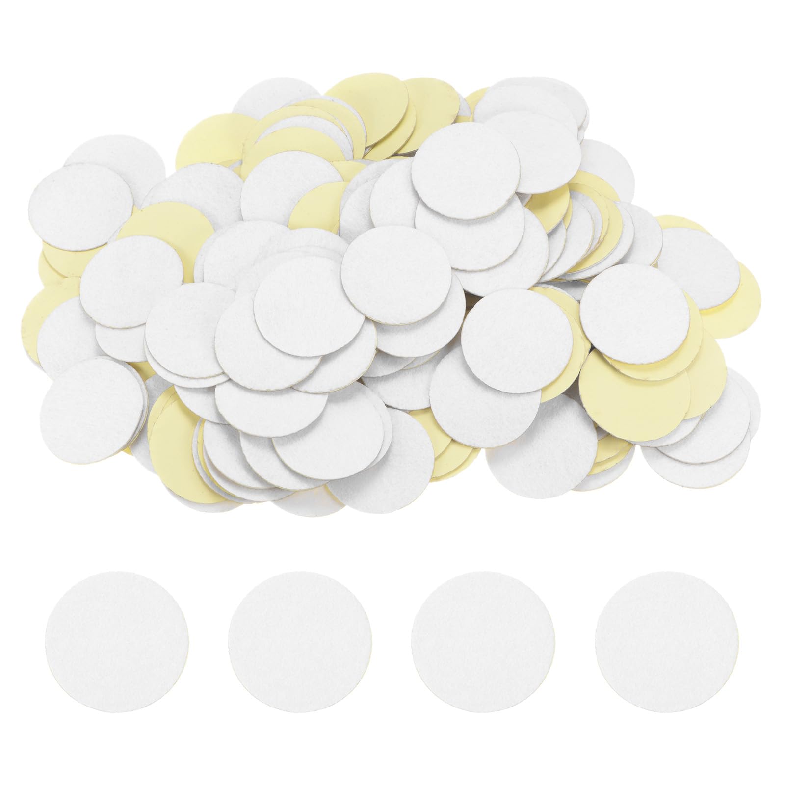HARFINGTON 240pcs Round Adhesive Felt Circles, 40mm 1-1/2" Pre Cut Felt Craft Stickers Non-Woven Mini Felt Fabric Circles for DIY Sewing Handcraft Cut Projects Craft Finishing, White