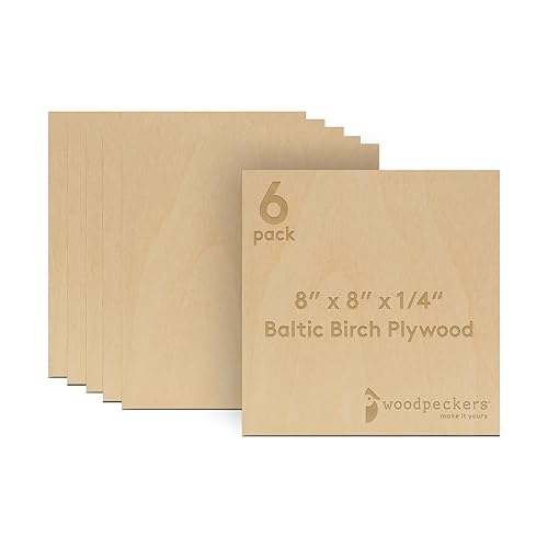 Miniatura 15 de Madera contrachapada de abedul báltico de 0.236 in de 1/4 x 12 x 24 pulgadas, caja de 6 madera artesanal de grado B/BB, más fuerte que las hojas