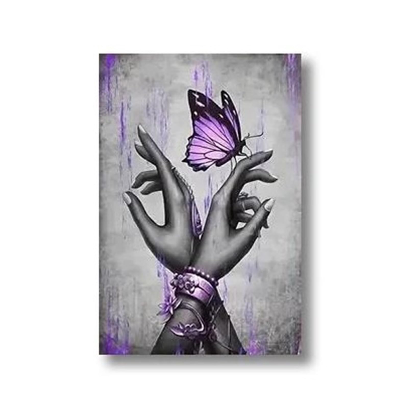 Peinture affiche femme noire au style reine violette pour décoration salon élégant