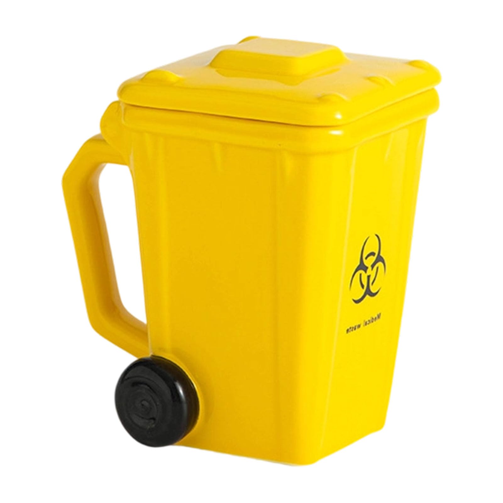 Jazuaiao Unique Trash Bin Shape Coffee Cup 400ml Sturdy Ceramic Mugs Easy Cleaning Home Use Garbage Can Shape Mugs Creative Garbage Bin Coffee Cup