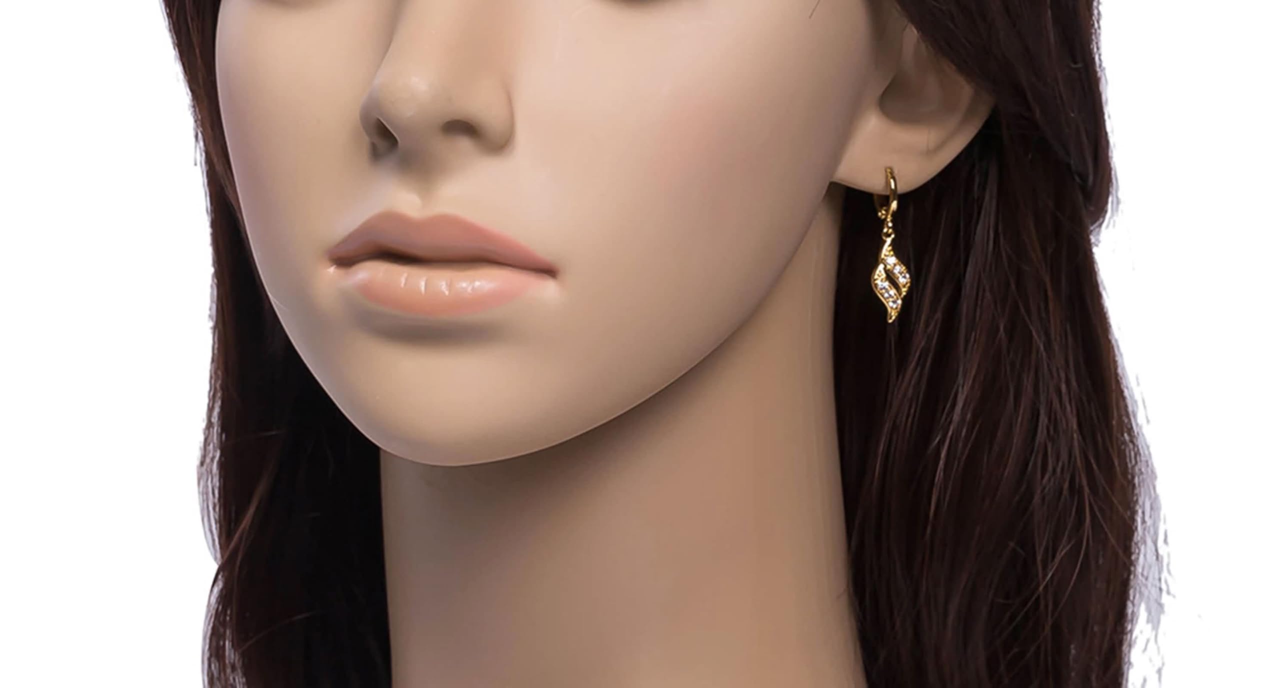 AMDXD Pendientes de aro de oro au750 de 18 quilates para mujer, con moissanita, oro amarillo 750, pequeños