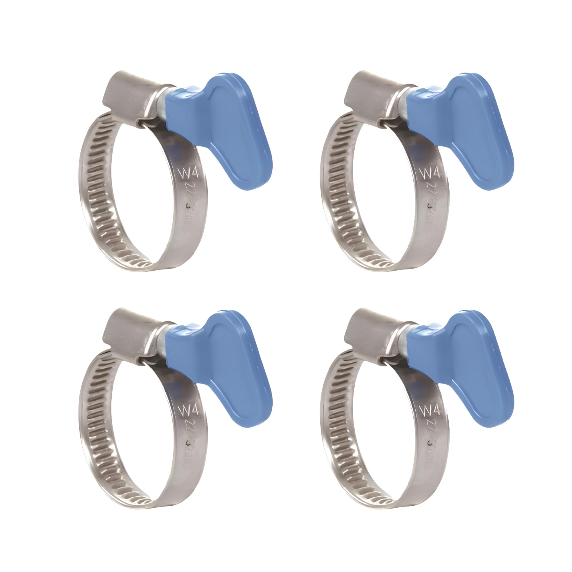 NEW WARE® Adjustable 1 Inch Diameter Stainless Steel Hose Clamp with Key for Plumbing, Automotive & Mechanical Applications (Pack Of 4)