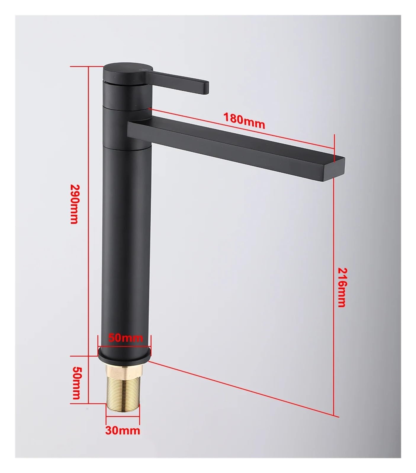 Baterie łazienkowe Bateria umywalkowa Wysoka bateria zlewozmywakowa Kran z ciepłą i zimną wodą 360° Mosiądz Czarny(Chrome Faucet)