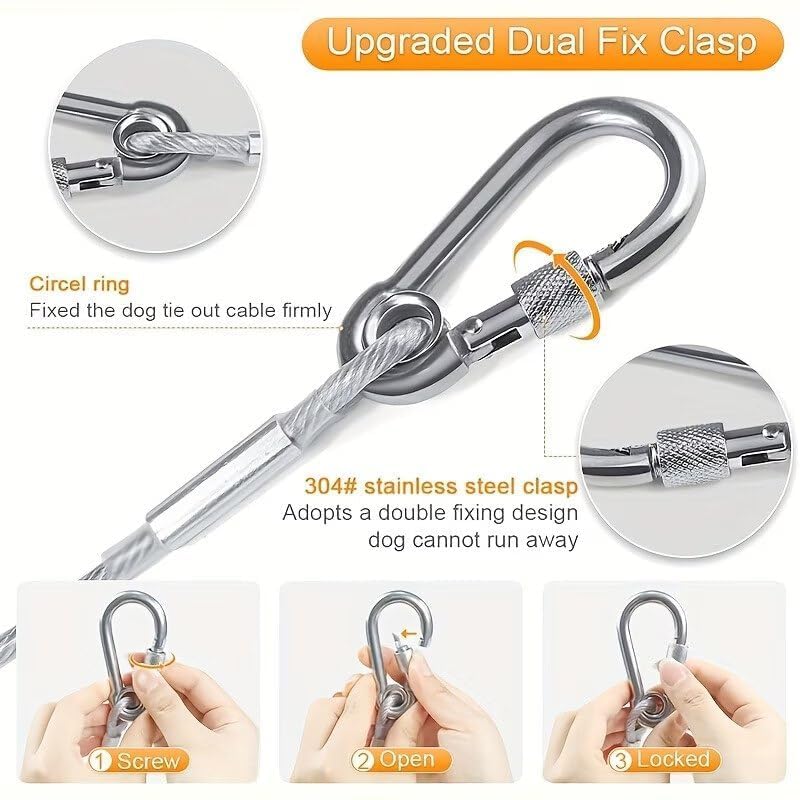Image of 5 Metre Stainless Steel Clothesline Rope with Carabiner Hooks | Heavy-Duty Rust-Resistant Cloth Drying Wire | Strong Hanging Dori for Balcony, Bathroom, Terrace, Indoor & Outdoor Use