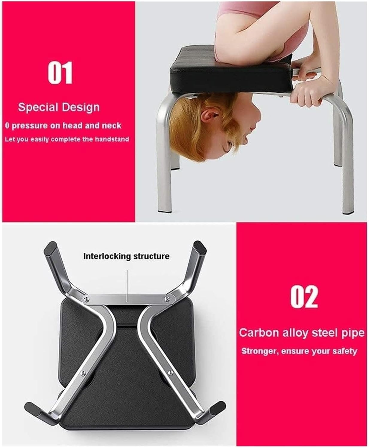 Headstand Bench Inversion Chair Upside Down Stool With Thick Cushion Multifunctional Indoor Sports Exercise Bench Fitness Equipment
