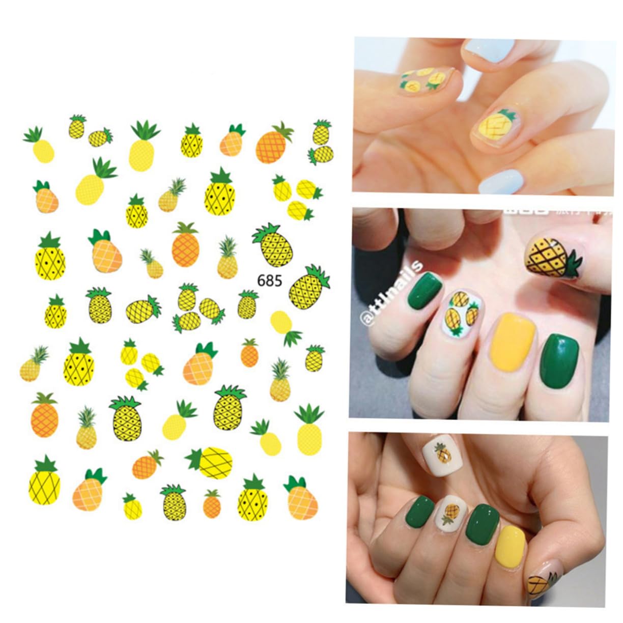 FOMIYES 3 Set Di Adesivi Per Nail Art Adesivi Con Design Di Frutta 3d Per Unghie Per Donne E Ragazze 12 Fogli*3