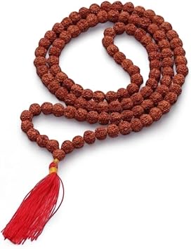 Arihant Gems & Jewels 5 Mukhi Rudraksha Jaap Mala, Natural Nepali Rudraksha Beads, Spiritual Japa Mala for Men & Women, Meditation - Spiritual Necklace for Positivity & Protection