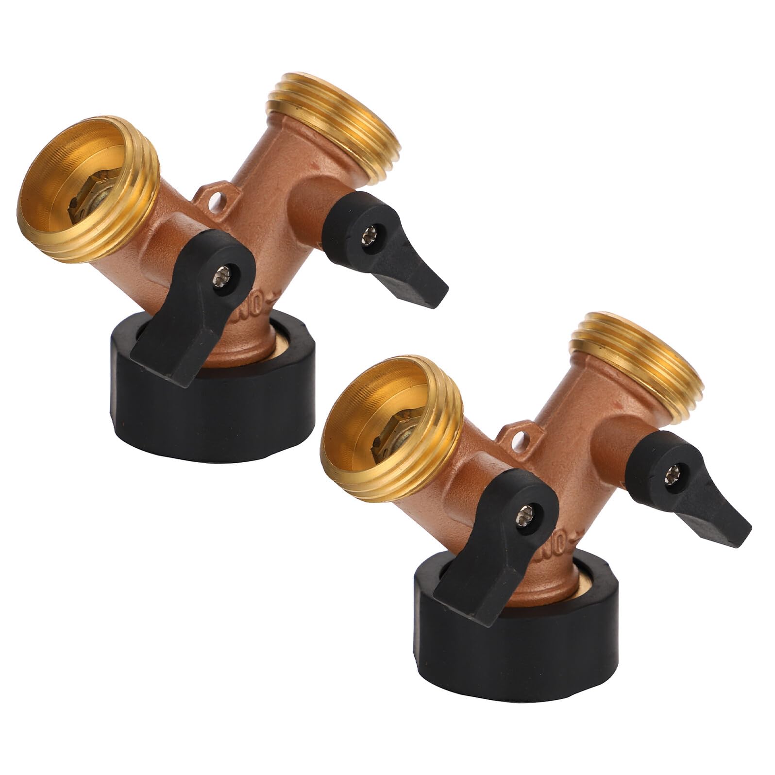 Sewroro 2 Stück Messing Schlauchverteiler mit Schnellkupplung Y Verbinder für Gartenschläuche und Tropfbewässerung Robust und Vielseitig für Außenwasserleitungen