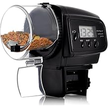 BW Aquarium Automatic Fish Feeder, Auto Fish Food Feeder with LCD Display for Aquarium Anti-Jam Design