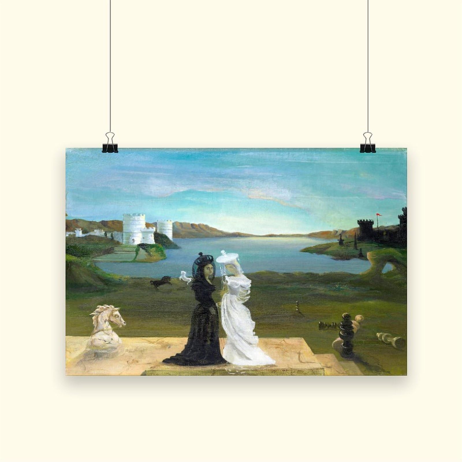 F I N U C B Królowe szachów nadruk Muriel Streeter plakaty płótno dekoracyjne obrazy ścienne do biura salonu bez ramy 50 cm dł. x 76 cm szer