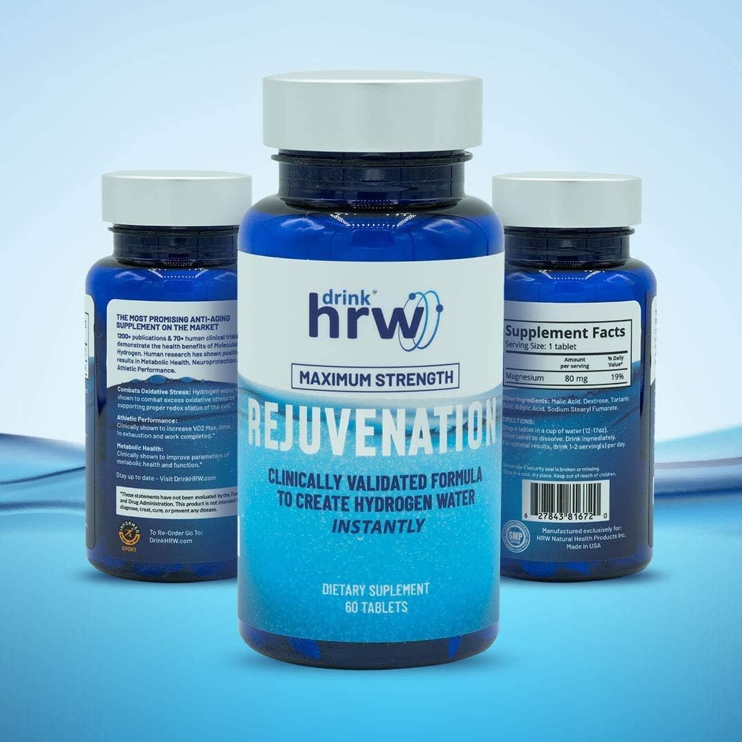 Drink HRW Rejuvenation Ultra HIGH Concentration EFFERVESCENT H2 Tablets…