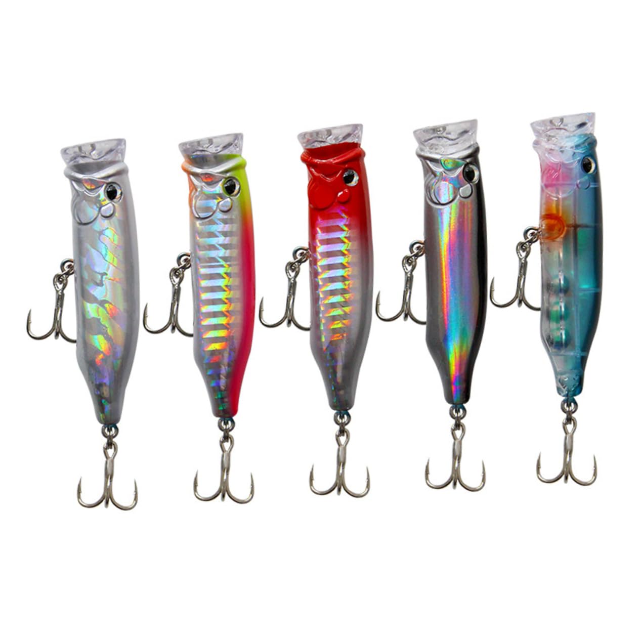 Kisangel 5 Pièces appâts pour la pêche au Poisson leurre de Surface leurres à Truite Fer leurres spinnerbait hameçon Poisson leurre appât Crochet d'appât de pêche engins de pêche Suite 7c