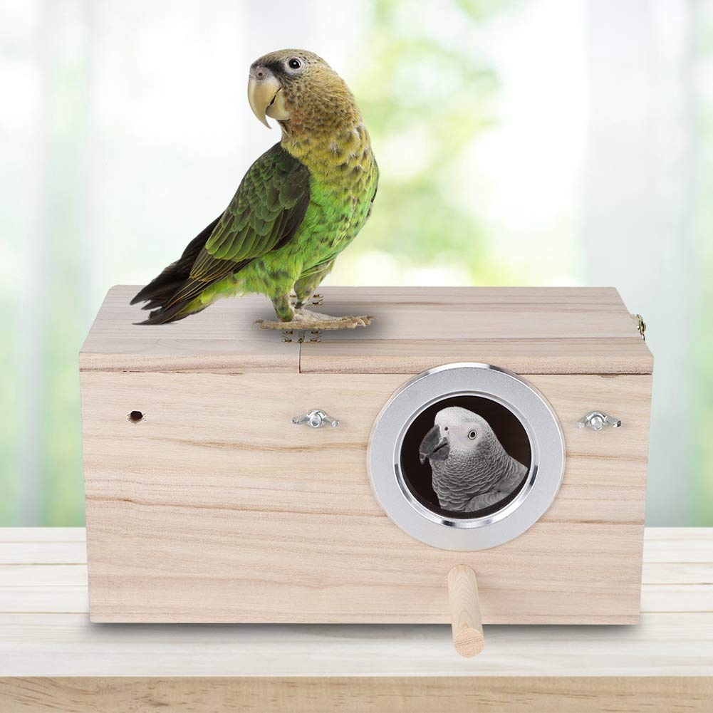 Fdit1 Durevole Nido di Uccelli in Legno Natural Bird House Cockatiels Scatola di Allevamento di Uccelli per colombaia Passero Piccolo Animale