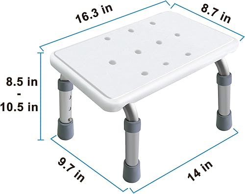 Vista 25 de Aliseniors Taburete con asa y plataforma antideslizante, taburete médico resistente de 2 pasos para adultos, personas mayores, discapacitados