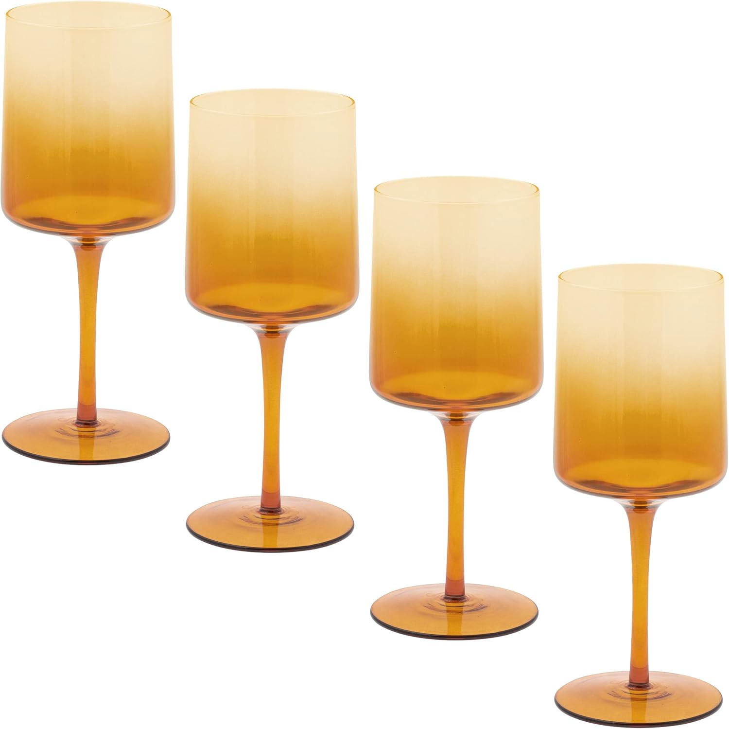 Karma Mid Century Wine Glass Amber Set Of Four