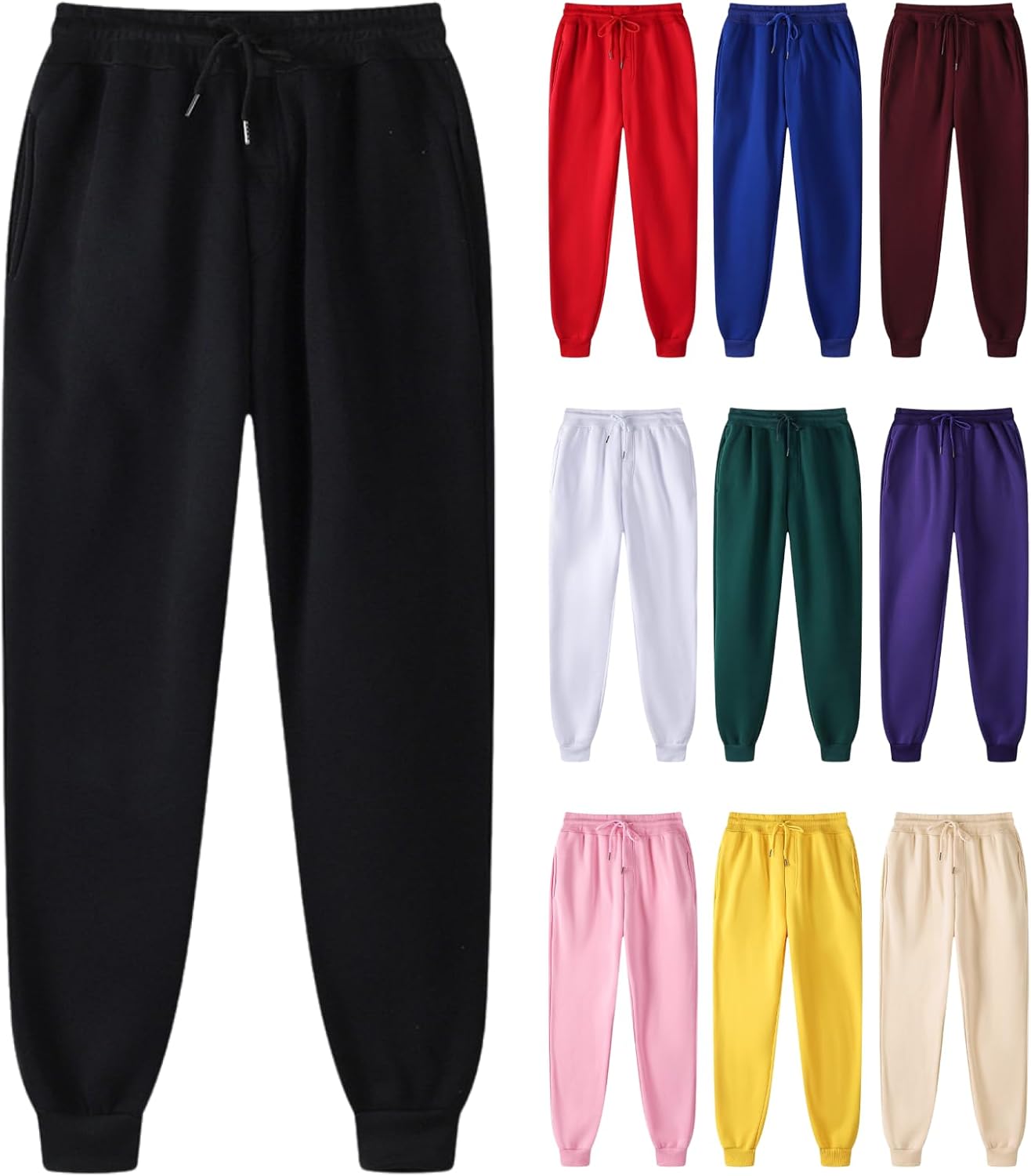 Sweatpants for Men Fleece Lined Athletic Pants Workout Gym Joggers Straight Leg Sweat Pants with Drawstring 2025