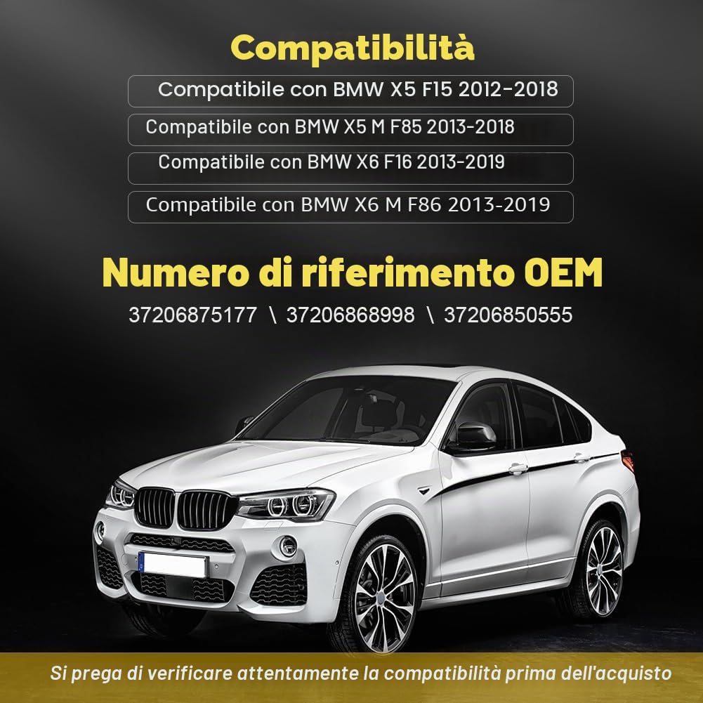 Pompa compressore a sospensione ad aria con blocco valvola compatibile con X5 F15 F85 X6 F16 F86 5 Touring F11 ricambio per 37206875177 37206868998 3720685055