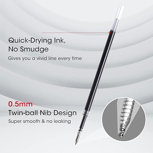 Miniatura 2 de Writech Recambios de bolígrafo de gel líquido punta fina de 0.020 in de tinta negra de punta doble de punta de punta de doble bola, multicompatible