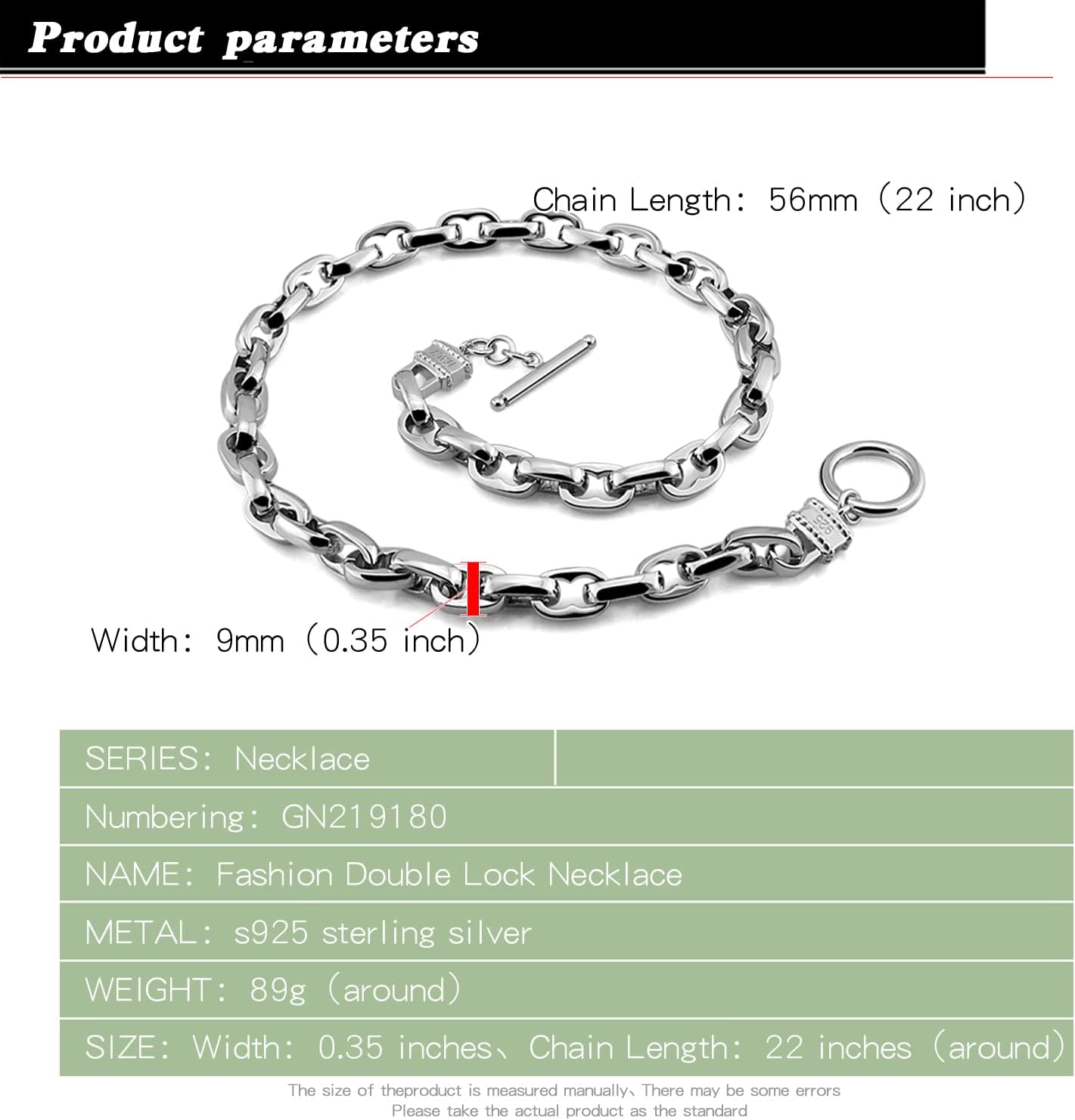 Dankadi Men Solid 925 Sterling Silver Cable Rolo Link Chain Necklace Women 9MM &10MM-Curb Cuban Chain Thick Big Choker 18" 20" 22" 24" 26 "28" 30" Fine Jewelry Gift (28 inches, Width 9MM) - Image 3