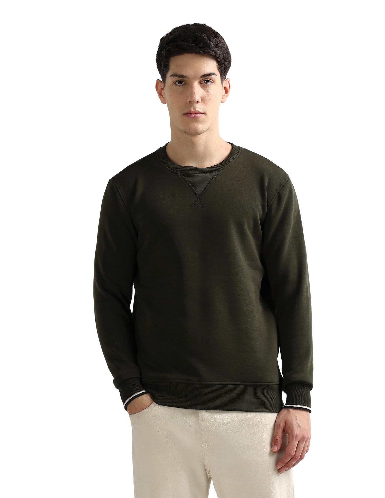 arrow sports Arrow Sport Men's Solid Regular Fit Sweatshirt-picture-52