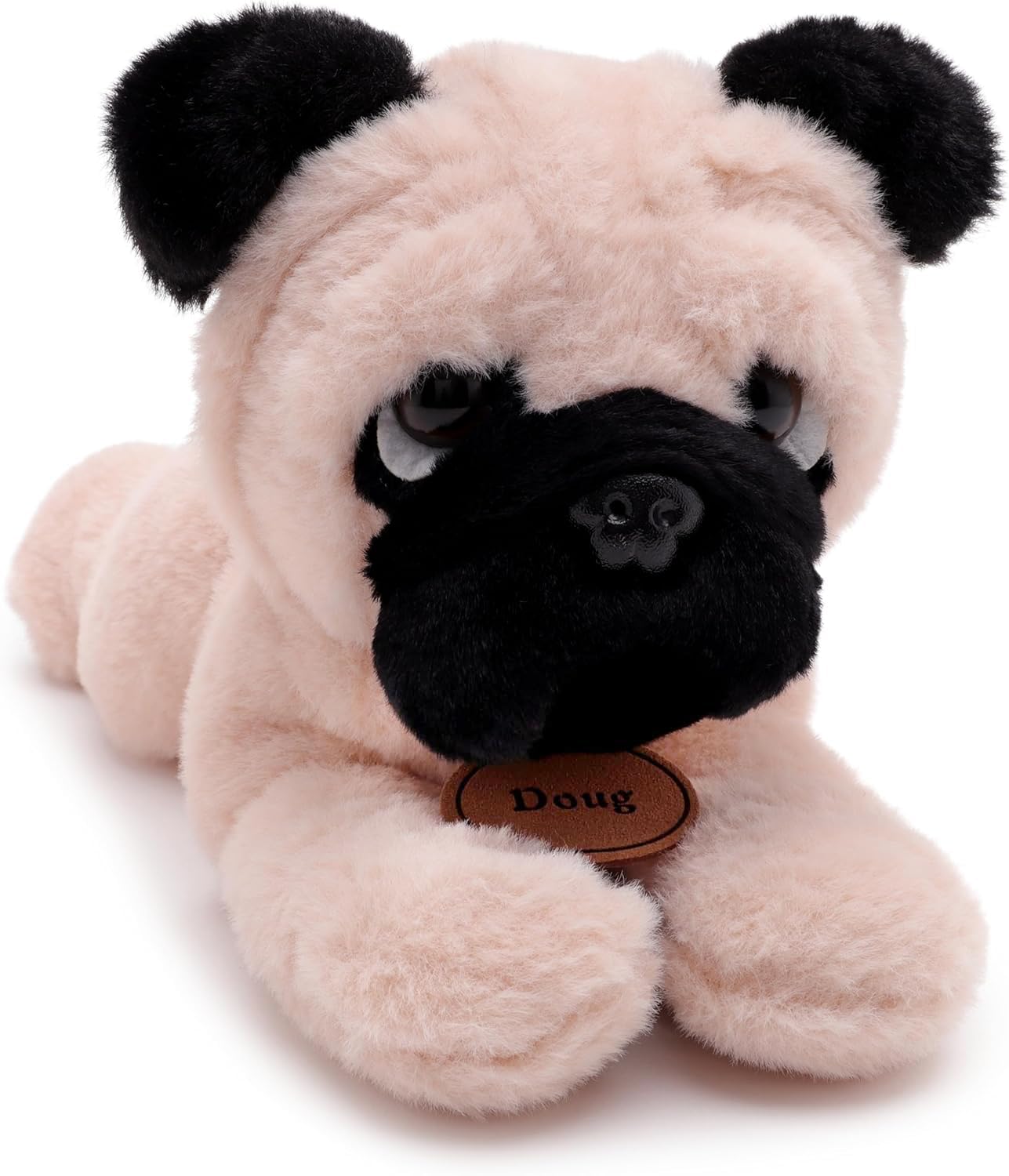 Toyland® 25cm (10") Doug The Pug Soft Toy - Lying Down Plush Dog - Suitable From Birth