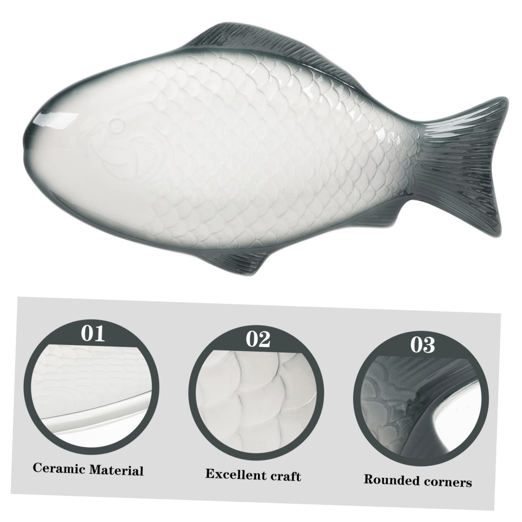 Cabilock Stainless Steel Fish-Shaped Serving Plate - Steam Grill Dish, Microwave Safe, Non-Slip Base, Perfect For Steamed Or Grilled Fish