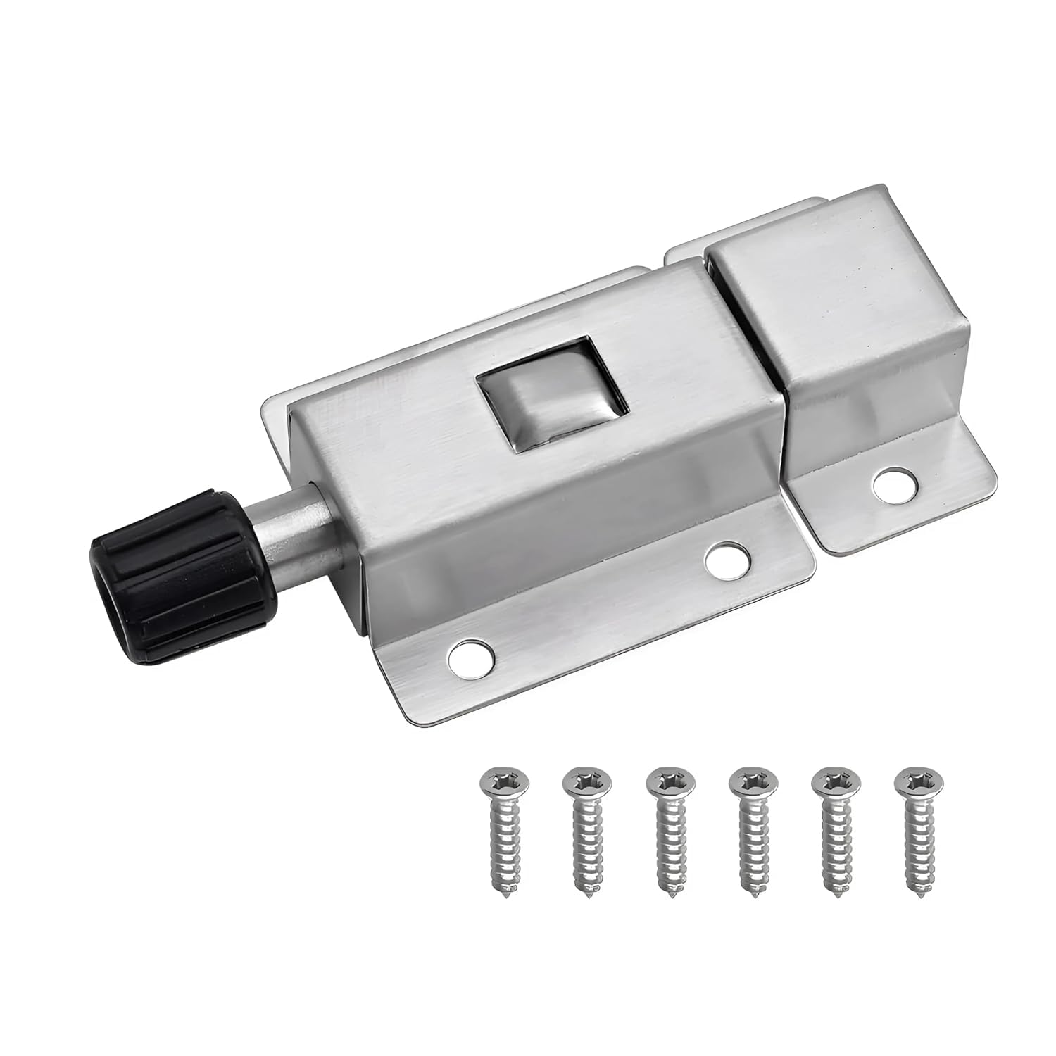 Touchcart Stainless Steel Spring Door Lock – Automatic Push-Button Slide Bolt Latch for Gate, Cabinet & Window – Heavy Duty Rust-Resistant Security Lock with Screws-image-10