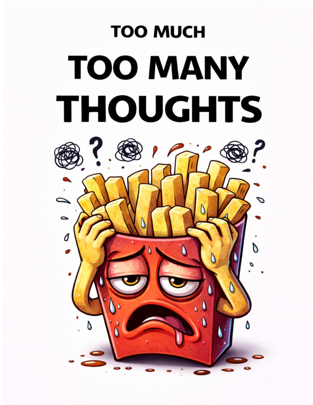 Too Much: Too Many Thoughts: Funny Overthinking Coloring Book for Adults with Anxiety & Racing Mind